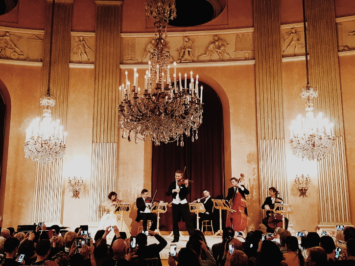 The Vienna Residence Orchestra on stage at the Palais Auersperg