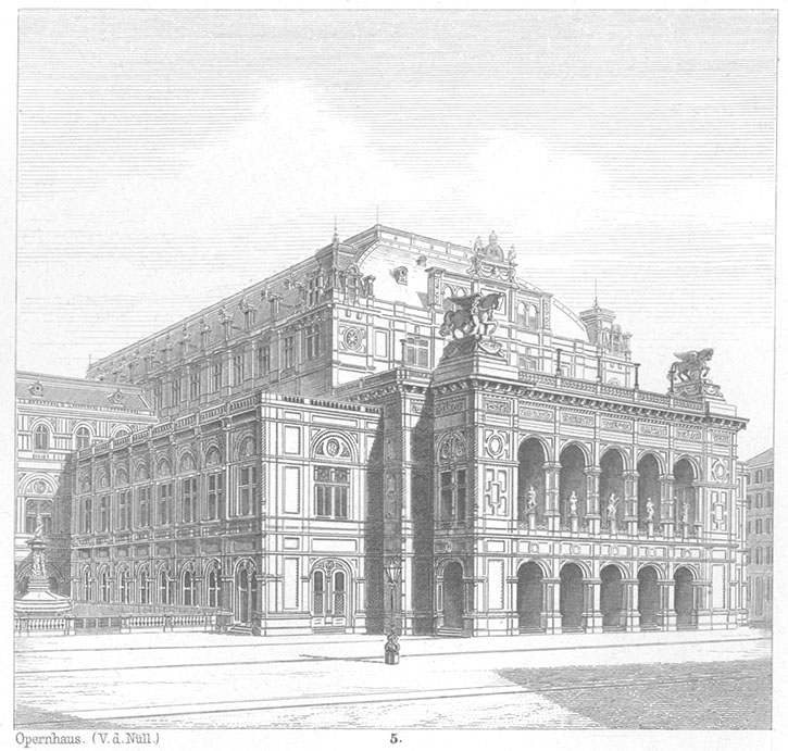 drwaing of the Vienna State Opera by its architect, van der Nüll (pic1)